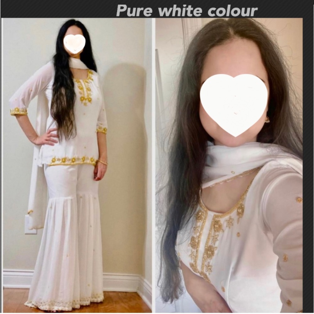 Gharara/ Sharara (pure white) (Please like only if interested to buy)